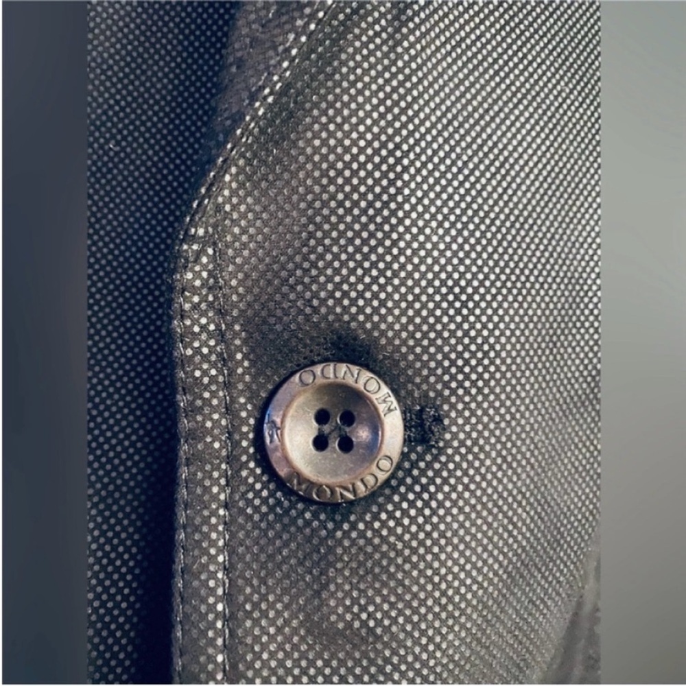 Mondo Menswear Blazer Jacket Black Zipper Leather Accent New size X-Large - Picture 15 of 15